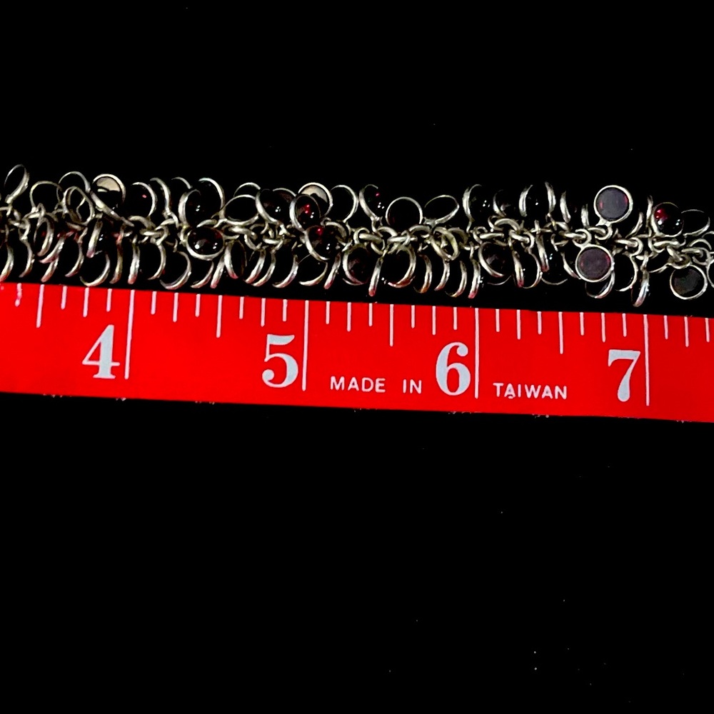 Stella and Dot Vintage silver and garnet bracelet